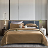 Malako Italian Opulence Brown Jacquard Super King Size 100% Cotton Bedding - MALAKO